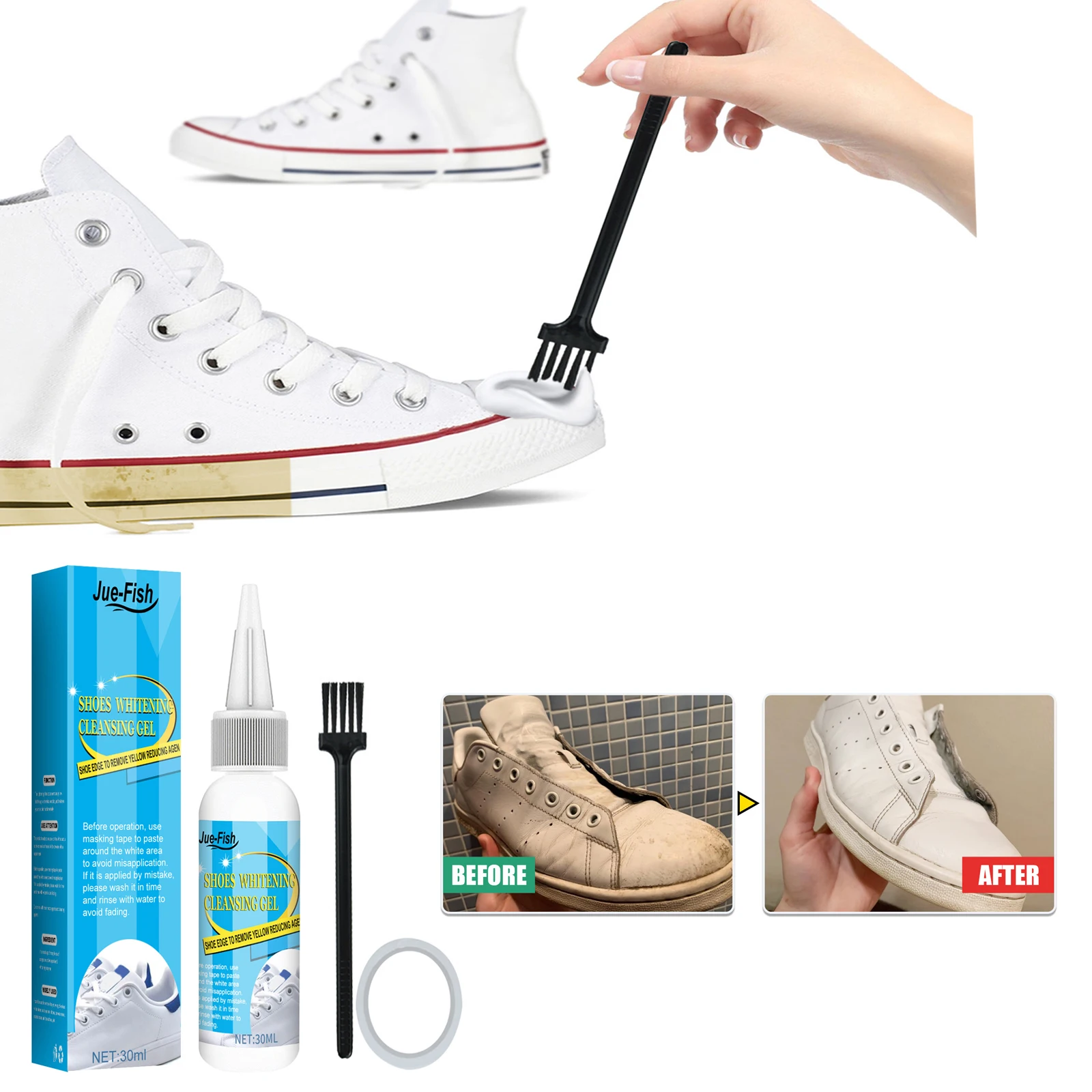 Sneaker Cleaning Kit - 흰색 신발 청소 젤 얼룩 먼지